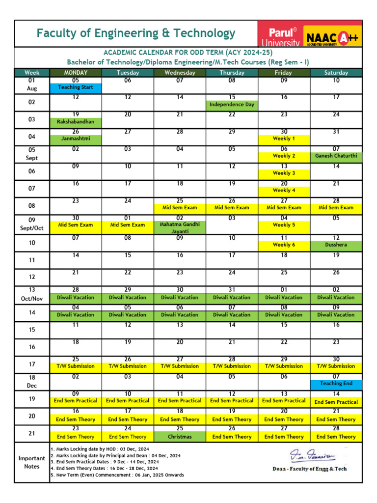 Academic Calendar 2024-25 Overview | PDF | Academic Term