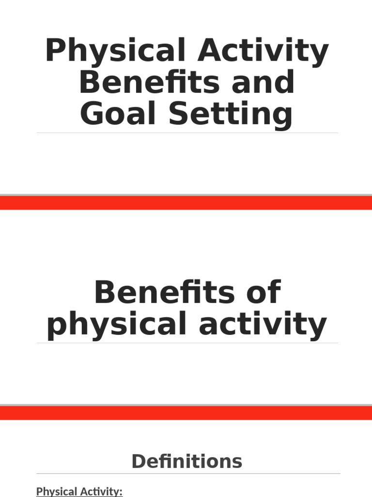 Lecture 1. Physical Activity Benefits and Goals - Tagged | PDF ...