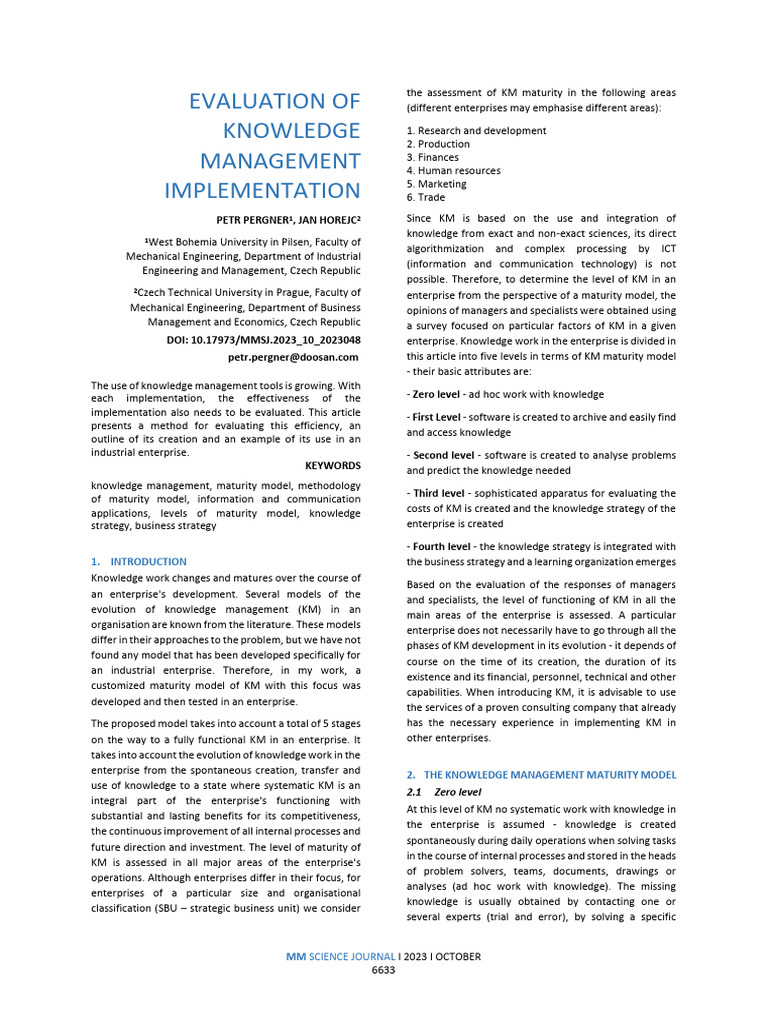 (二組) 2.evaluation of KM implementation | PDF | Strategic Management ...