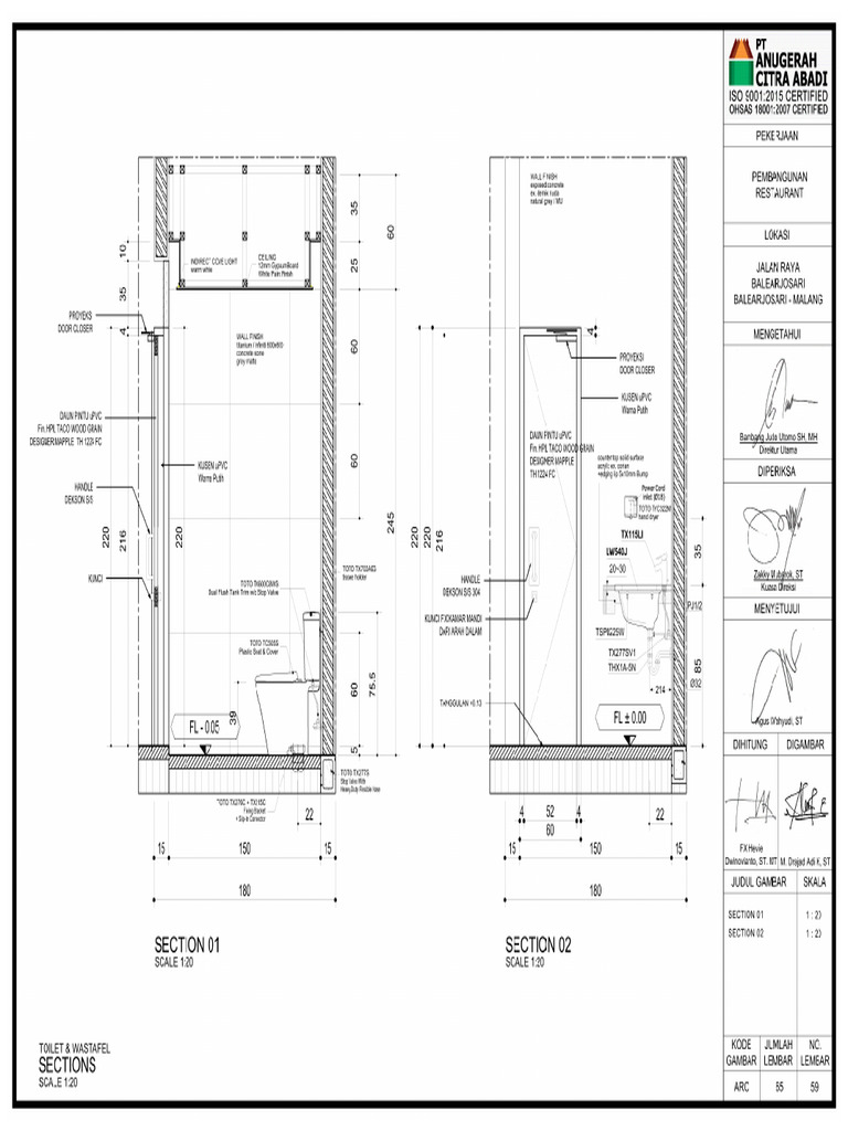 59 - Detail WC & Washtafel (Potongan 1 & 2) | PDF