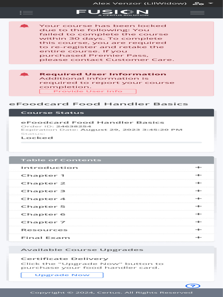 Course Dashboard My Account | PDF