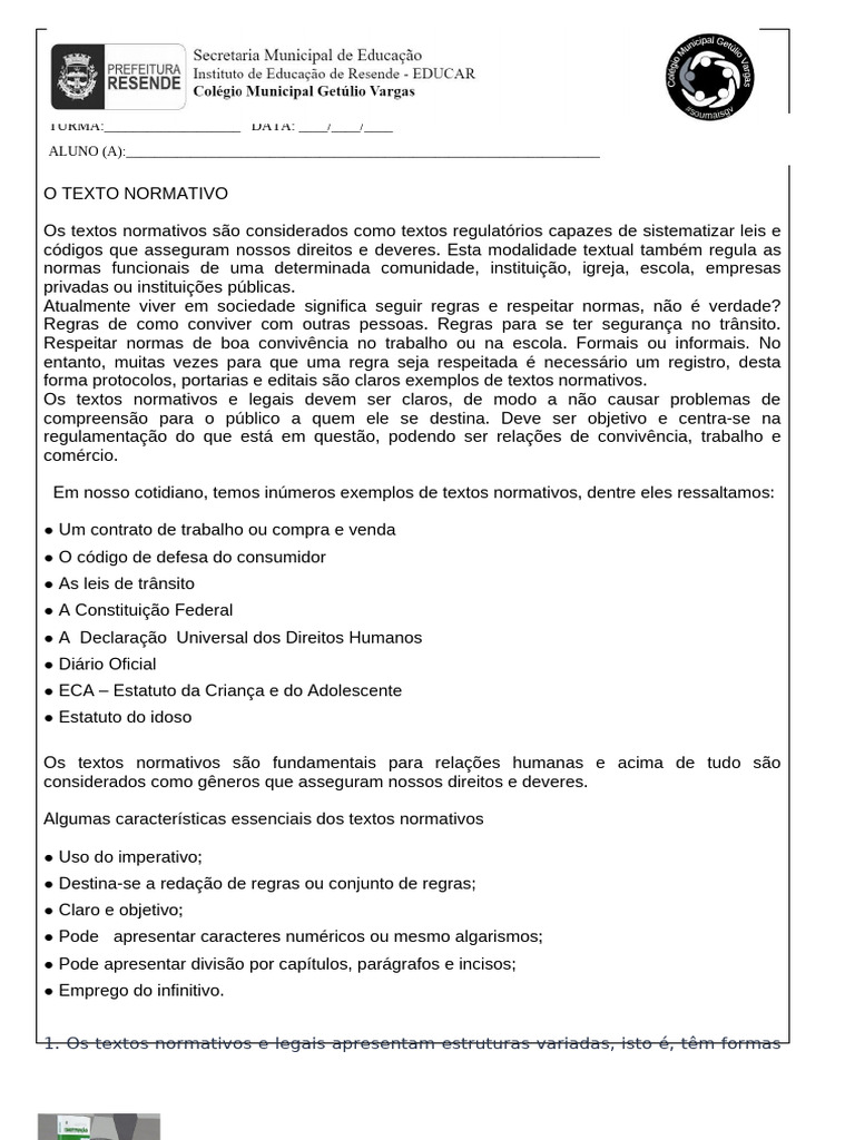 Características dos Textos Normativos | PDF