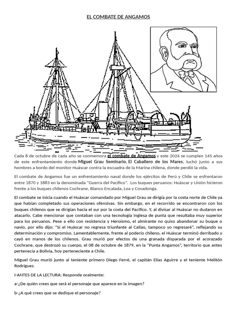 El Combate de Angamos | PDF | América del Sur | Operaciones militares