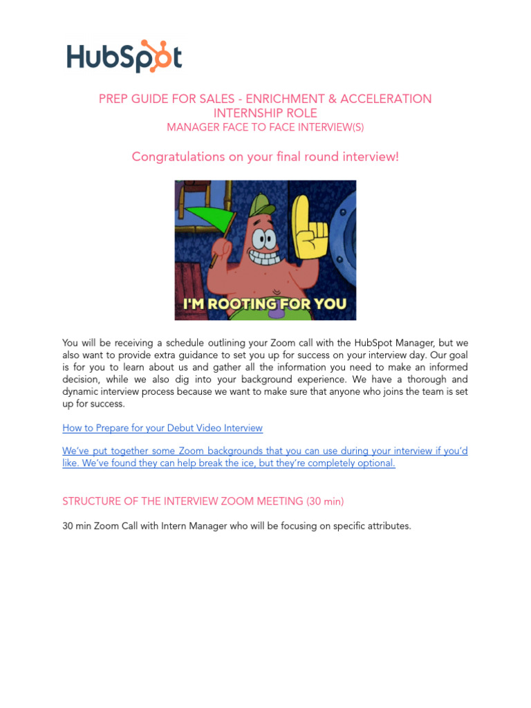 LATAM Sales Intern - Manager Interview Prep Guide | PDF | Information ...