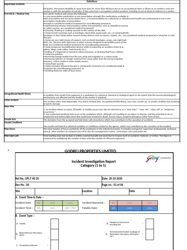 Incident Investigation Report Template | PDF | Occupational Safety And ...