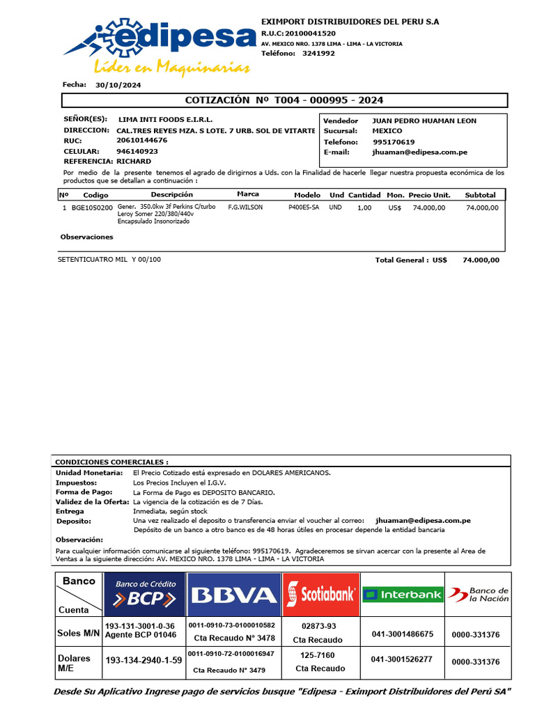 Proforma 995 | PDF | Economias | Dinero