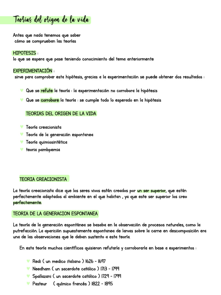 Teoria Del Origen de La Vida | PDF | Microorganismo | Naturaleza