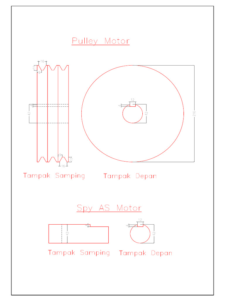 Pulley Motor Mesin Blower-Model | PDF