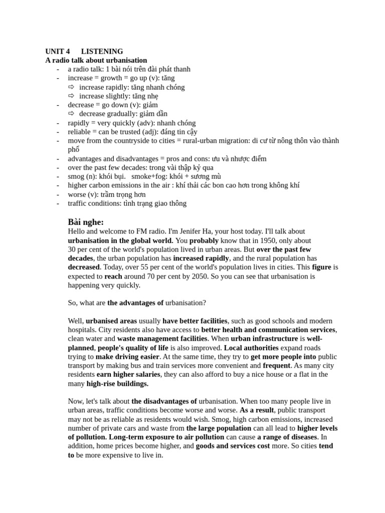 Unit 4 SGK Listening 12 | PDF
