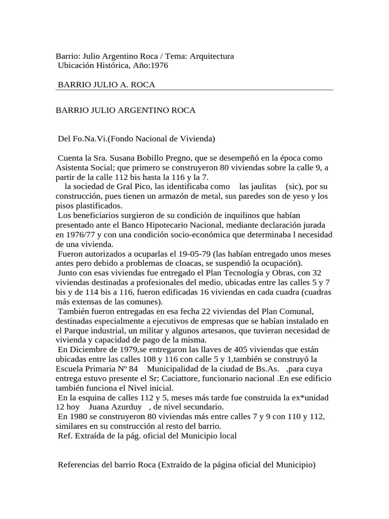 Barrio Roca | PDF