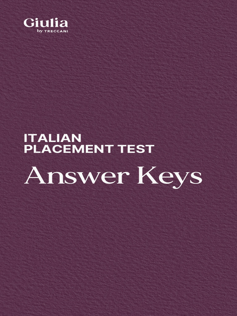 Italian+Placement+Test Answer+Keys | PDF