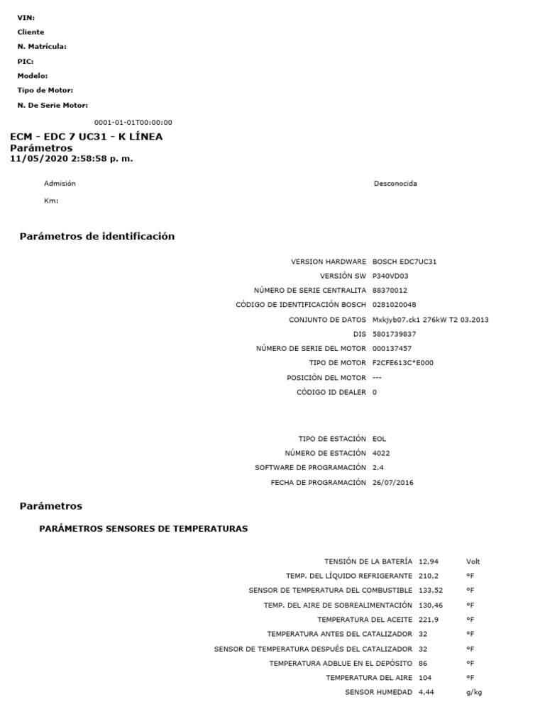 Parámetros del EDC 7 UC31 de Bosch | PDF