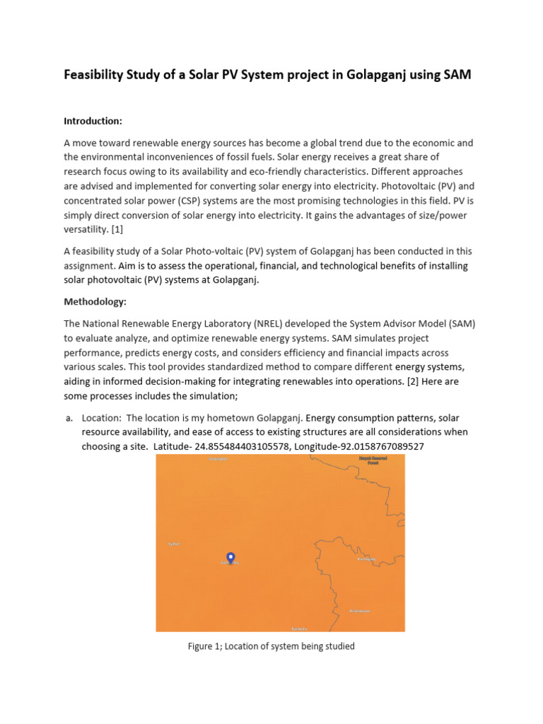 Solar PV Feasibility in Golapganj | PDF | Photovoltaics | Solar Power