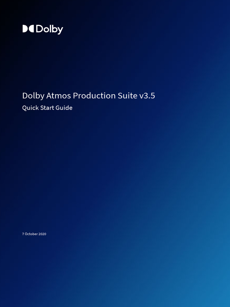 Dolby Atmos Production Suite Quick Start Guide | PDF | Installation ...