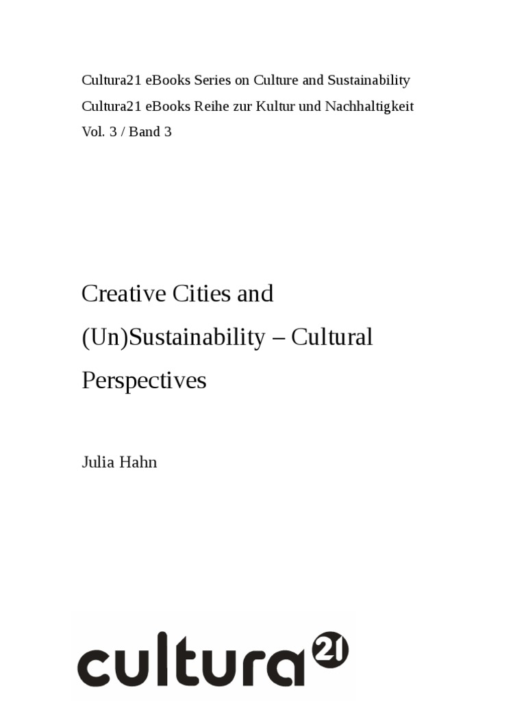 Creative Cities and Unnsustainable Cultural Perspective | PDF