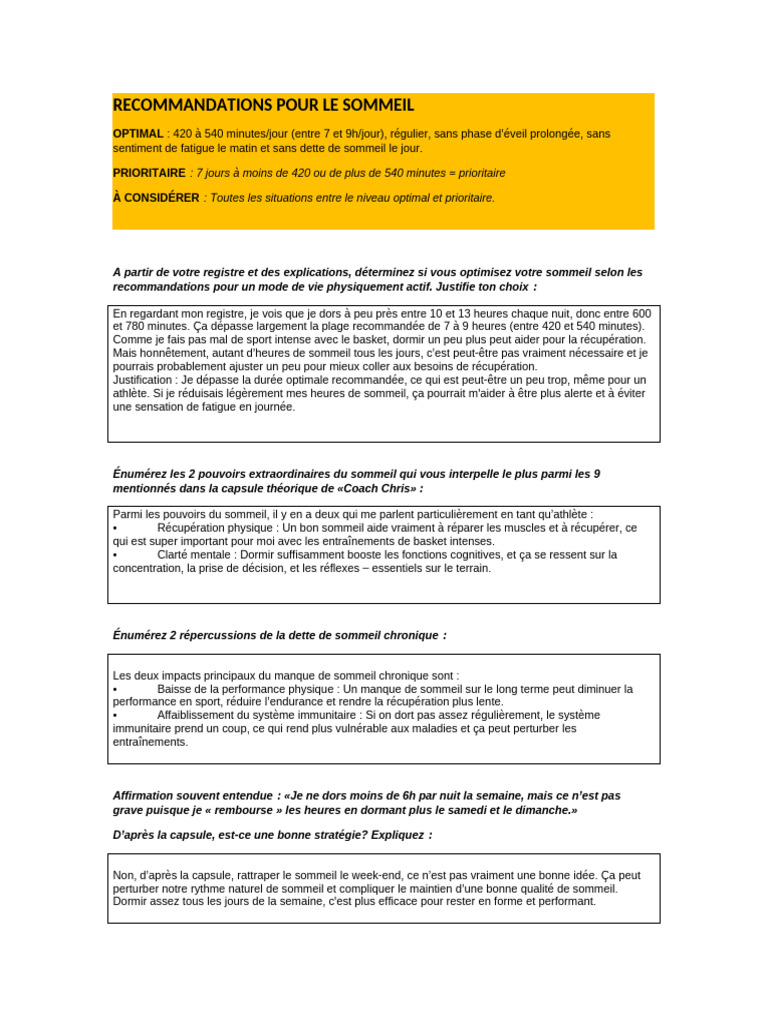 Optimiser son sommeil pour les athlètes | PDF | Sommeil