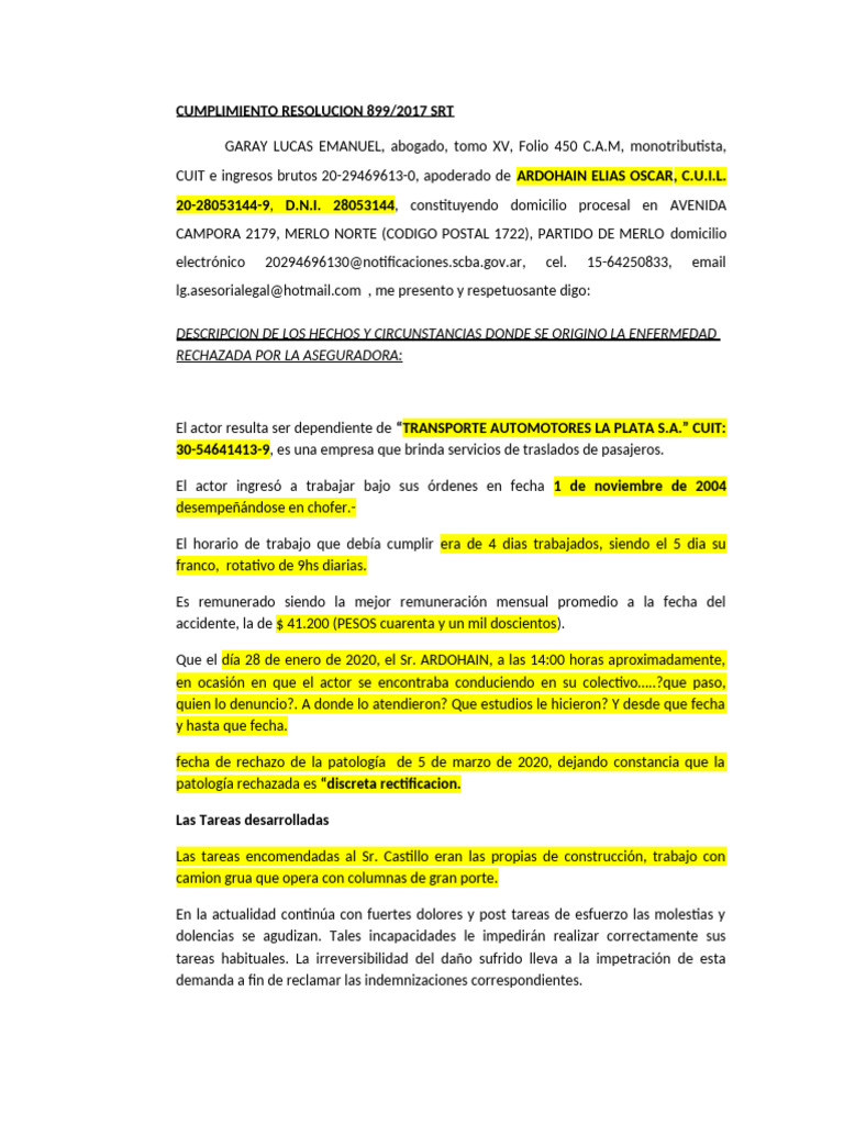 Modelo 899 para Completar. Basconcello | PDF
