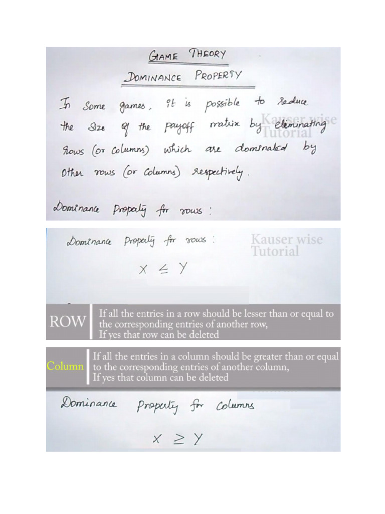 Dominance Game Theory | PDF