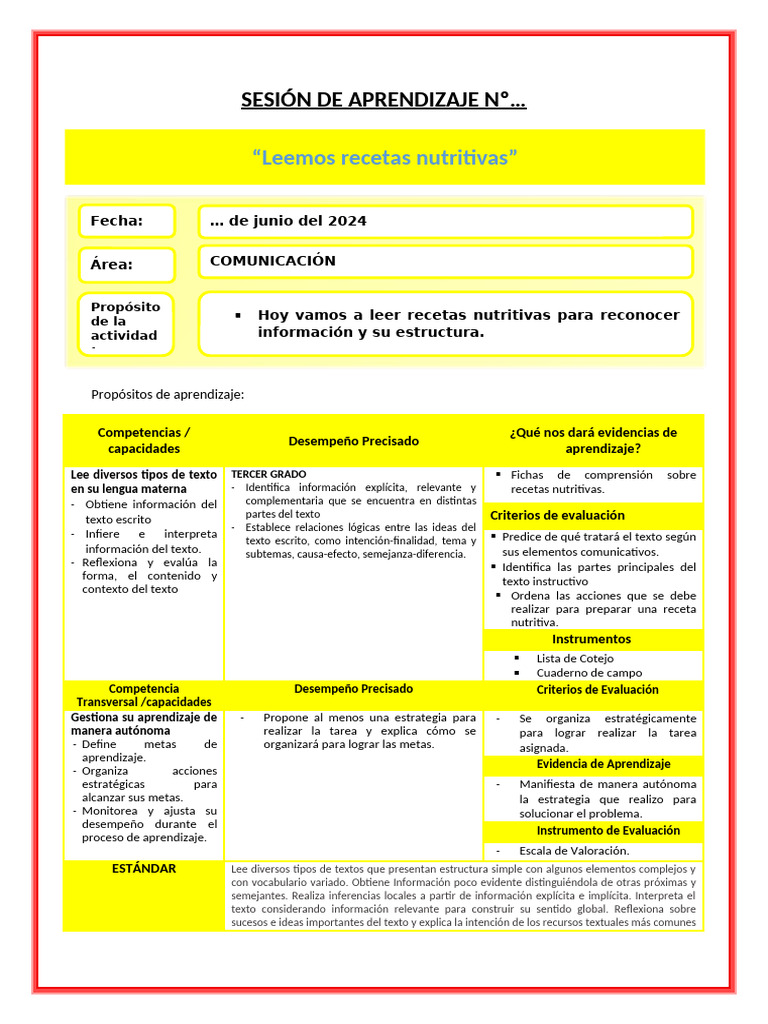 19 de Junio - Comunicacion - Tercer Grado | PDF | Aprendizaje | Evaluación