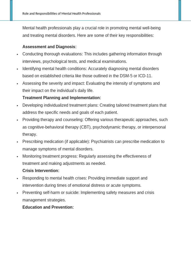 Mental Health Professionals Play A Crucial Role in Promoting Mental ...