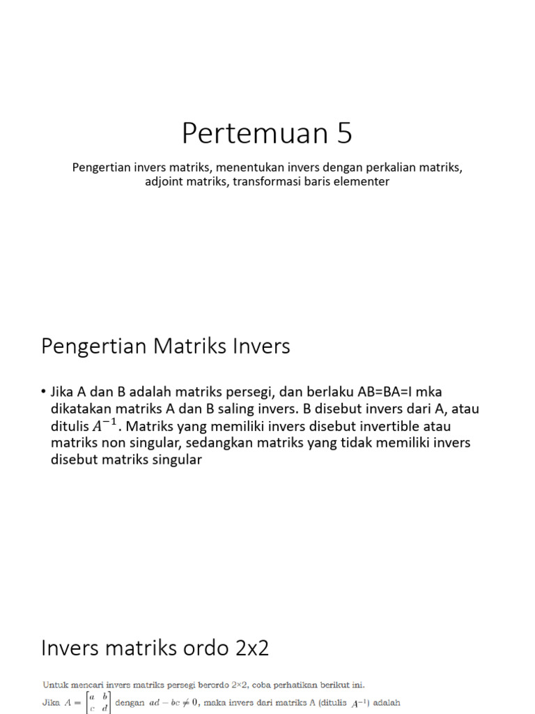 05 - Invers Matriks | PDF