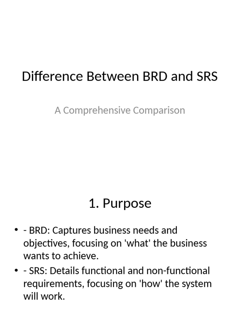 BRD Vs SRS Presentation | PDF