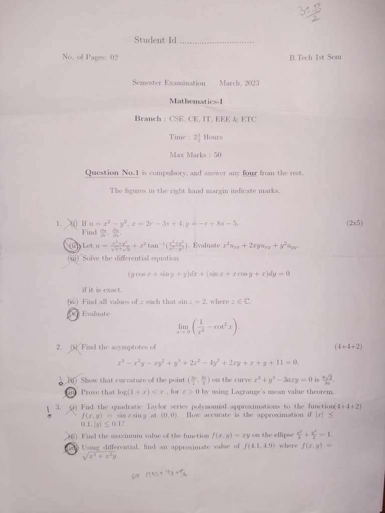 2023 1st Sem Endsem | PDF