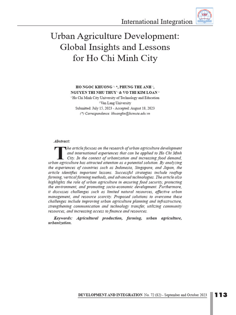 85670-Article Text-191637-1-10-20231102 | PDF | Urban Agriculture ...