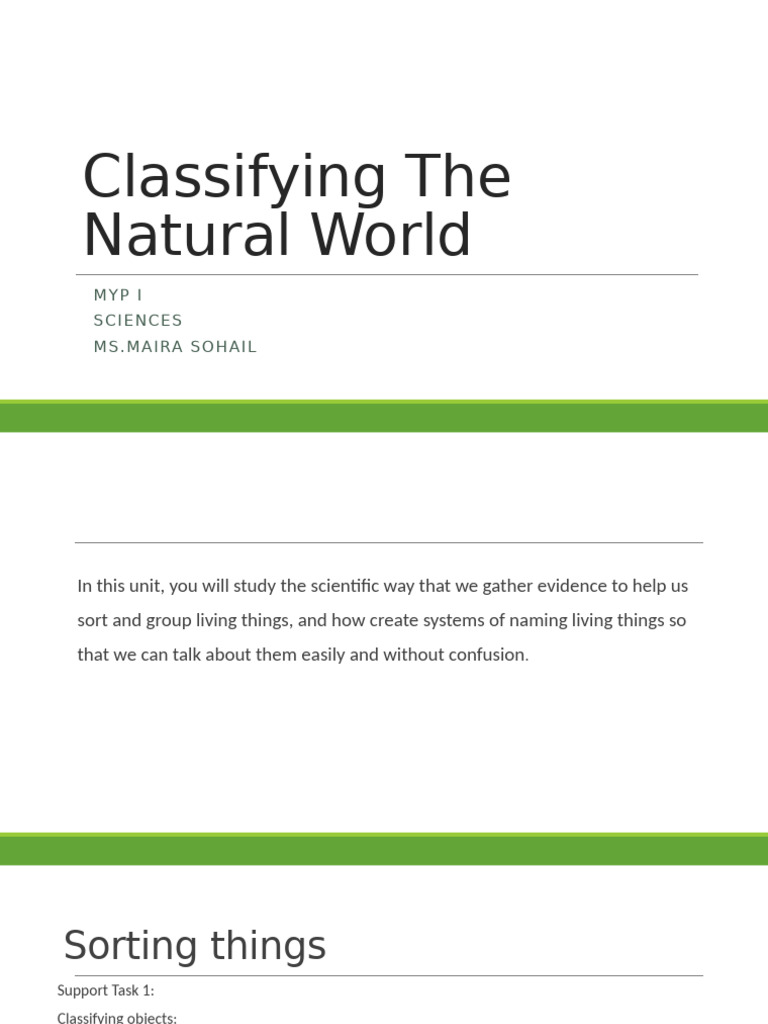 Classifying The Natural World | PDF | Life | Grocery Store