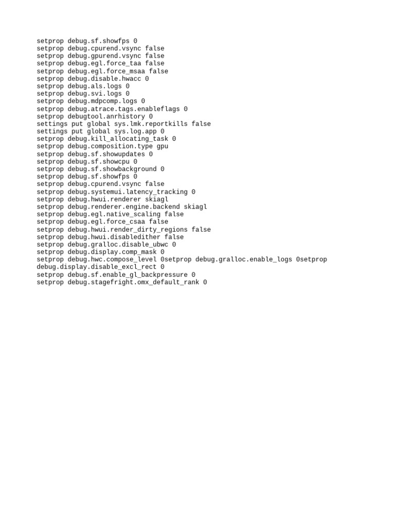Android Debug Settings Configuration | PDF