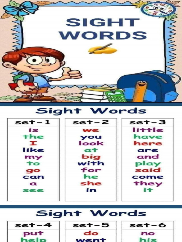 Basic Sight Words | PDF