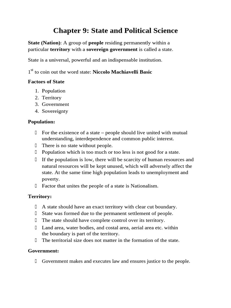 Understanding State and Political Science | PDF | Citizenship | Sovereignty