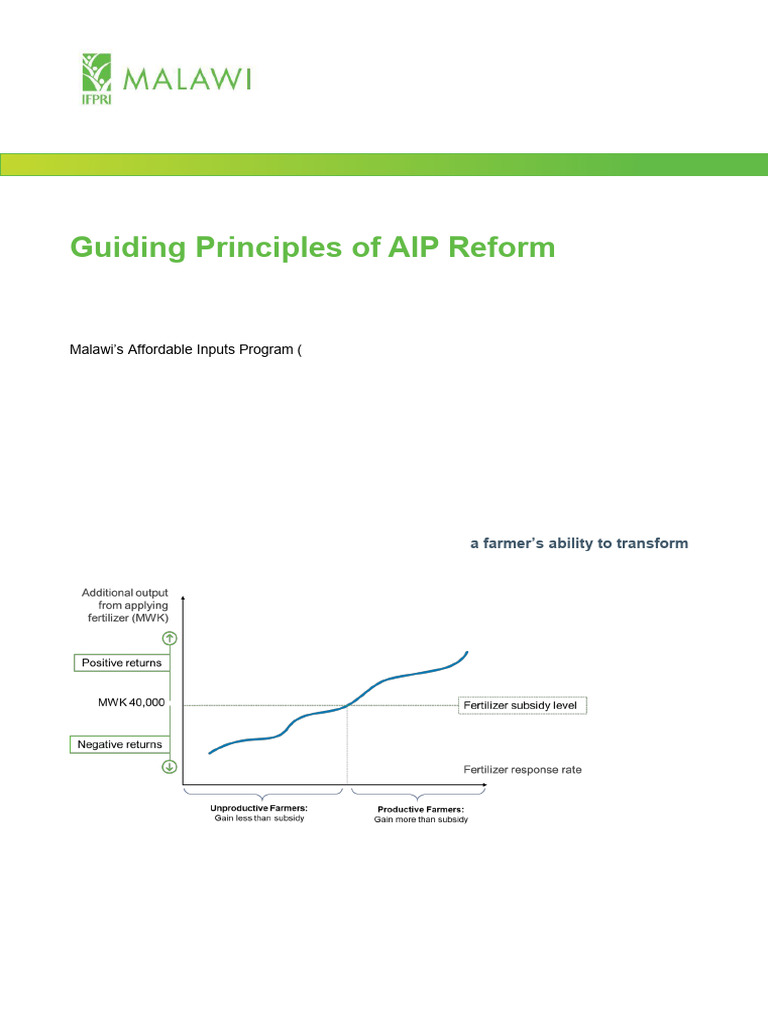 AIP Reform Principles for Malawi's Agriculture | PDF | Subsidy ...