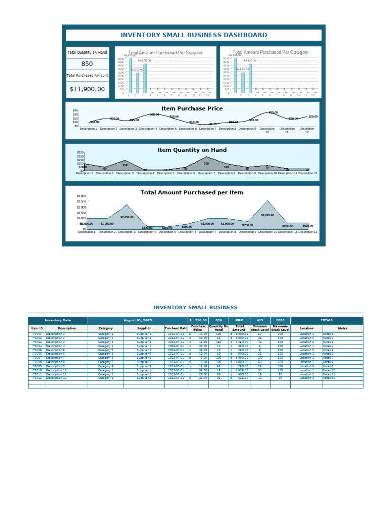 Small Business Inventory Template | PDF