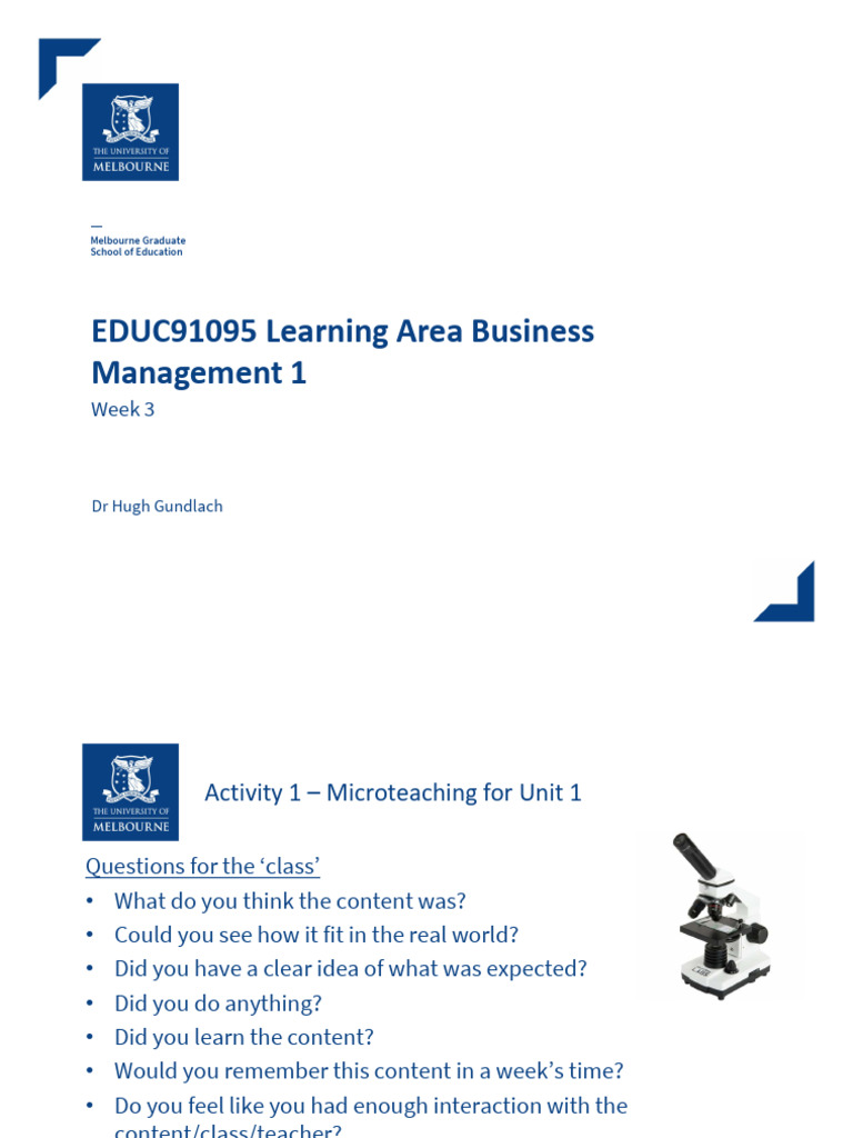 BUSM 1 S1 WK 3 2023 | PDF | Teachers | Human Communication