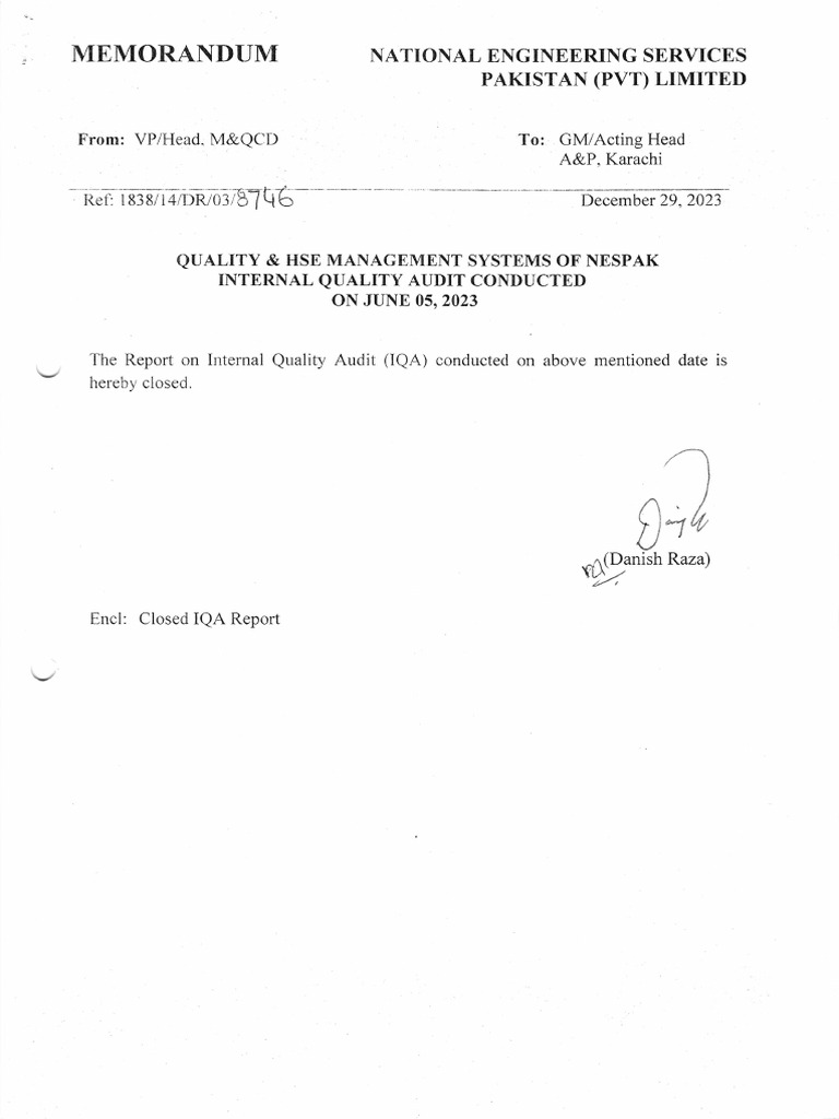 A&P Karachi IQA Conducted On June 05, 2023 Dec 29, 2023001 | PDF ...