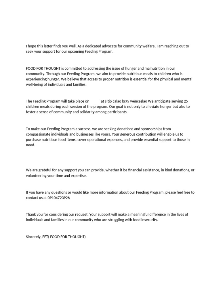 SOLICITATION LETTER | PDF