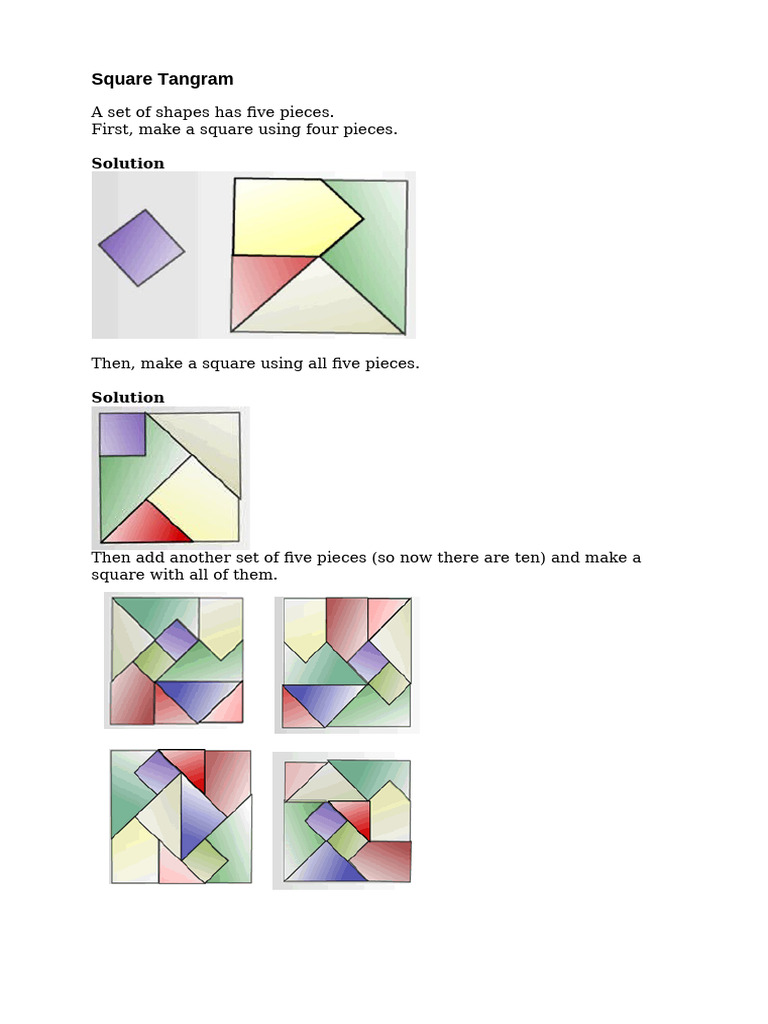 Square Tangram | PDF