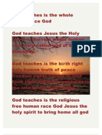 God Teaches is the Whole Human Race God