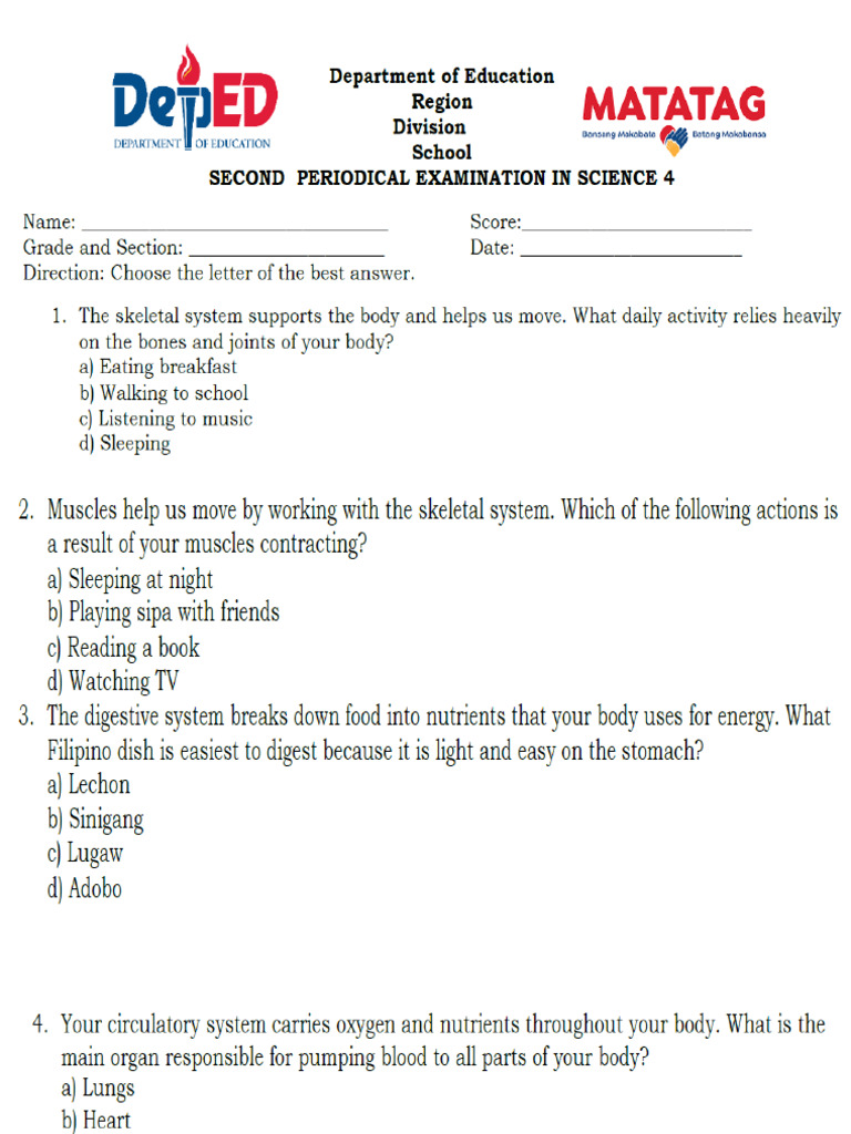 2nd Quarter Summative Test Grade 4 | PDF