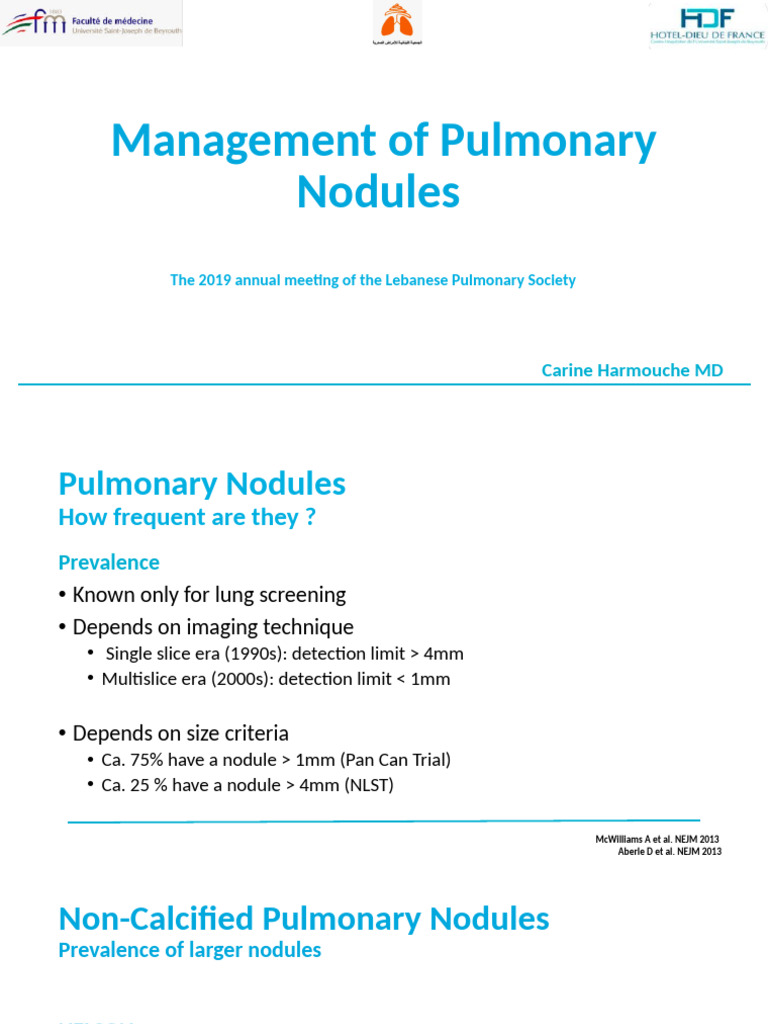 Pulmonary Nodules: Management Guidelines | PDF | Neoplasms | Causes Of ...