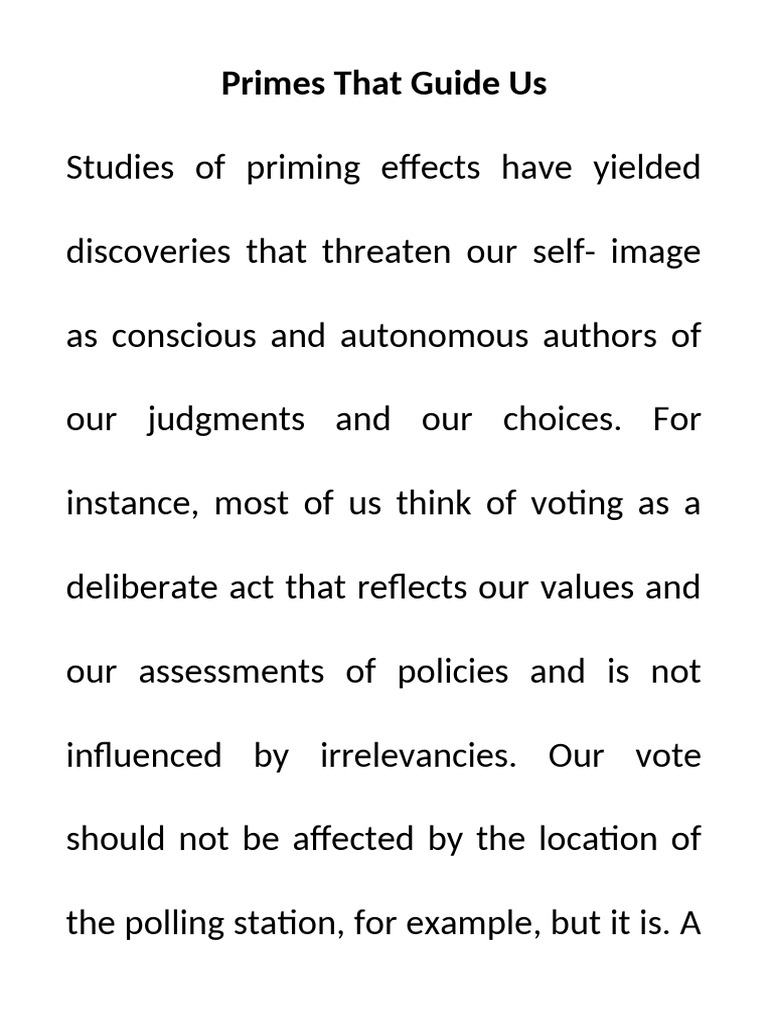15 Primes That Guide Us | PDF | Intuition | Priming (Psychology)