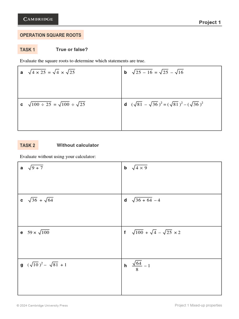 1.6 Operation-Square-Roots | PDF