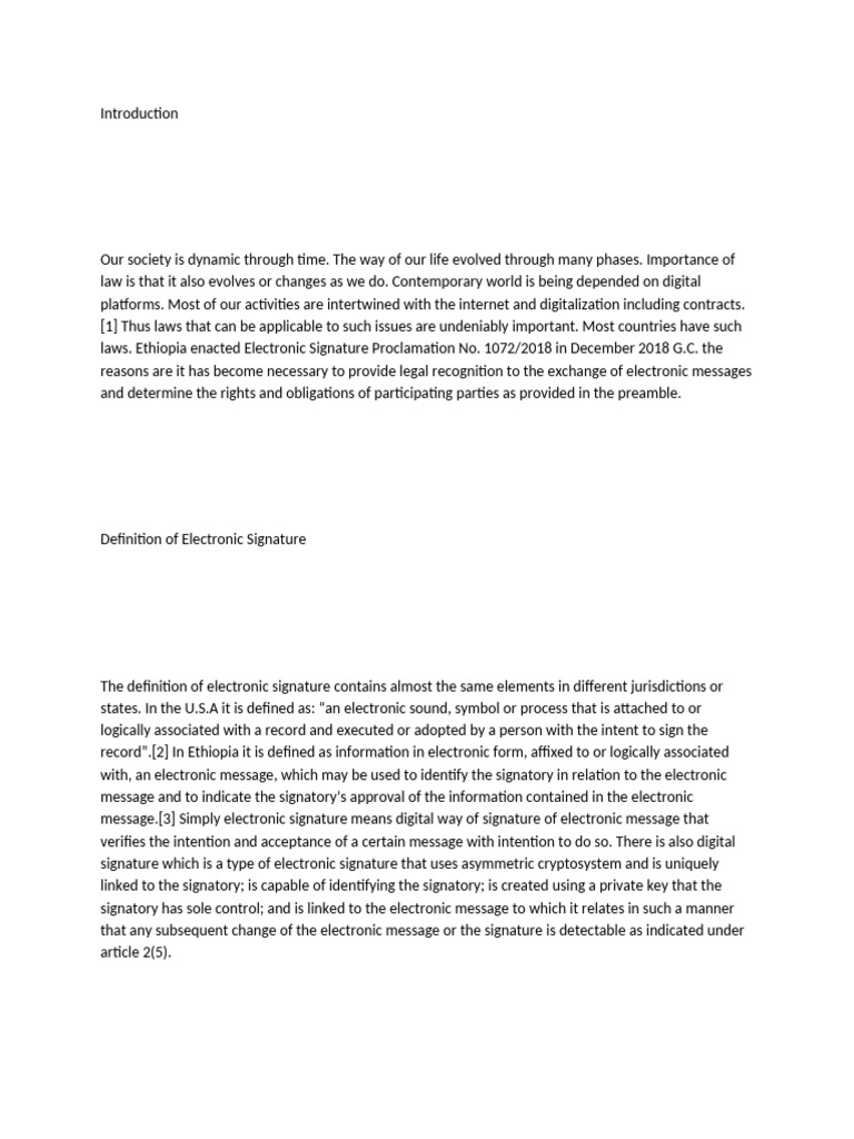 Ethiopia's Electronic Signature Law Explained | PDF | Public Key ...