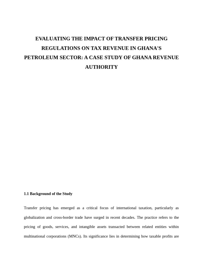 Transfer Pricing Impact on Ghana's Tax Revenue | PDF | Taxes ...