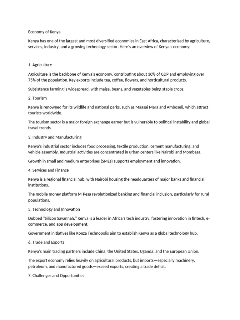 Economy of Kenya | PDF