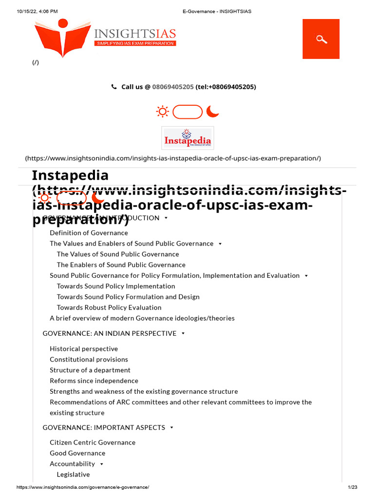 E-Governance Overview and Insights | PDF | Governance | Government