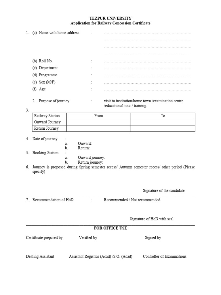 Railway Cns Form | PDF
