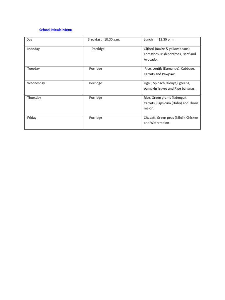 ST - RitaSchool Meals Me-WPS Office | PDF