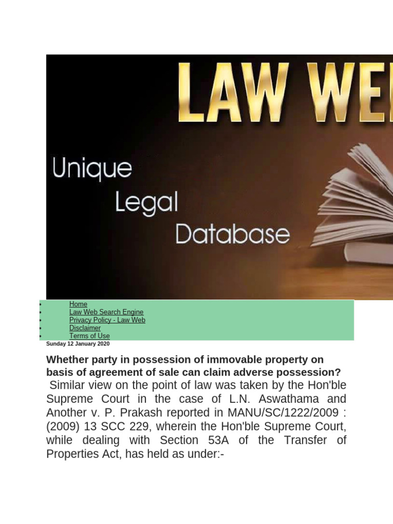 Adverse Possession in Property Disputes | PDF | Lawsuit | Appeal